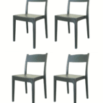 KIT 4 SEDIE POLIPROPILENE BAR RISTORANTE SEDIA INTERNO ESTERNO GIARDINO ANTRACITE VESTA