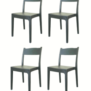 KIT 4 SEDIE POLIPROPILENE BAR RISTORANTE SEDIA INTERNO ESTERNO GIARDINO ANTRACITE VESTA