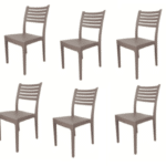 KIT 6 SEDIE POLIPROPILENE BAR RISTORANTE SEDIA INTERNO ESTERNO GIARDINO TORTORA OL