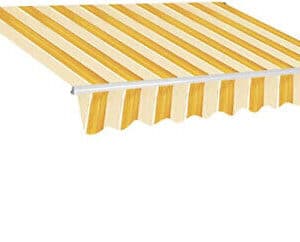 TENDA SOLE BALCONE BARRA QUADRA AVVOLGIBILE RULLO 4x2,5 MT GIALLO/BIANCO 4802