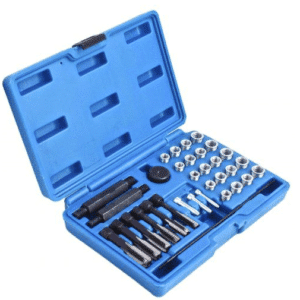 KIT RIMOZIONE RIPARAZIONE CANDELE CANDELETTE ROTTE 33 PZ AUTO FILETTI 709sa
