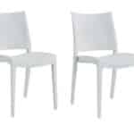 KIT 2 SEDIE POLIPROPILENE CUCINA BAR RISTORANTE SEDIA INTERNO ESTERNO BIANCO 573