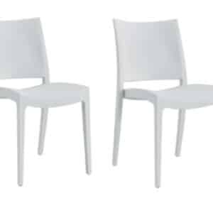KIT 2 SEDIE POLIPROPILENE CUCINA BAR RISTORANTE SEDIA INTERNO ESTERNO BIANCO 573