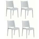 KIT 4 SEDIE POLIPROPILENE CUCINA BAR RISTORANTE SEDIA INTERNO ESTERNO BIANCO 573