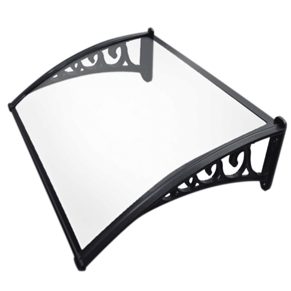 Pensilina tettoia policarbonato compatto copertura trasparente 120x80 cm 464ve