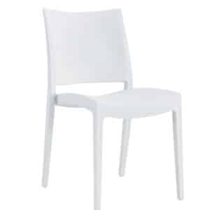 SEDIA POLIPROPILENE CUCINA BAR RISTORANTE GIARDINO INTERNO ESTERNO BIANCO 573FLA