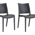 KIT 2 SEDIE POLIPROPILENE CUCINA BAR RISTORANTE SEDIA INTERNO ESTERNO NERO 580FL