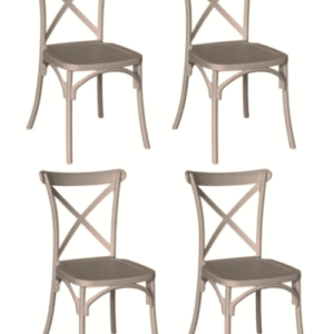 KIT 4 SEDIE POLIPROPILENE CUCINA BAR RISTORANTE SEDIA INTERNO ESTERNO TORTORA CROSS 443