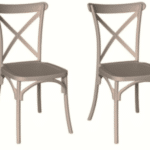 KIT 2 SEDIE POLIPROPILENE CUCINA BAR RISTORANTE SEDIA INTERNO ESTERNO TORTORA CROSS 443