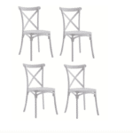 KIT 4 SEDIE POLIPROPILENE CUCINA BAR RISTORANTE SEDIA INTERNO ESTERNO BIANCO 412