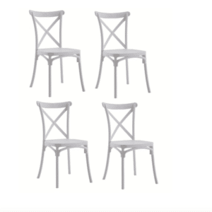 KIT 4 SEDIE POLIPROPILENE CUCINA BAR RISTORANTE SEDIA INTERNO ESTERNO BIANCO 412