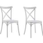 KIT 2 SEDIE POLIPROPILENE CUCINA BAR RISTORANTE SEDIA INTERNO ESTERNO BIANCO 412