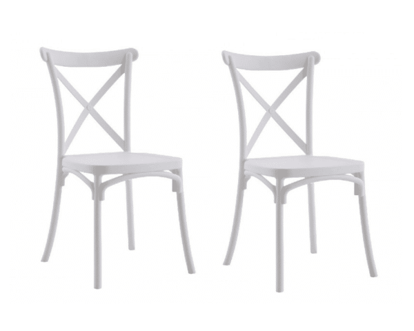 KIT 2 SEDIE POLIPROPILENE CUCINA BAR RISTORANTE SEDIA INTERNO ESTERNO BIANCO 412