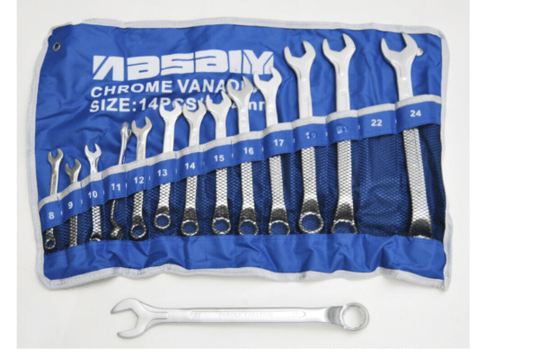 SET 14 PZ CHIAVI CHIAVE COMBINATE FISSE STELLA 8 24 MM POLIGONALI FODERO 960x