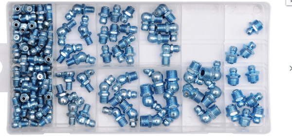 SET 110 PZ INNESTI TESTINE INGRASSATORE ANGOLARI DRITTE M6 M8 M10 GRASSO 881YT