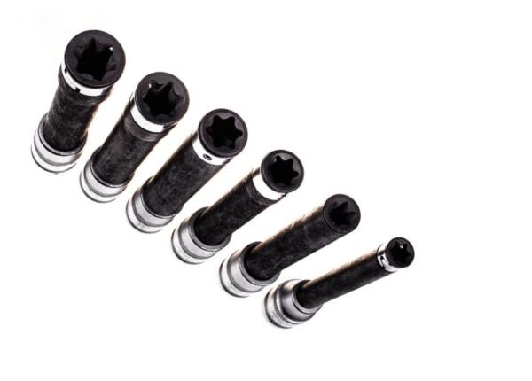 CHIAVI A BUSSOLA BUSSOLE TORX FEMMINA LUNGHE E10 E20 IMPATTO 1/2" 6 PZ ET6sa