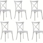 KIT 6 SEDIE POLIPROPILENE CUCINA BAR RISTORANTE SEDIA INTERNO ESTERNO BIANCO 412
