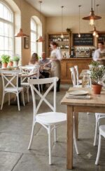 SEDIA POLIPROPILENE BAR RISTORANTE CUCINA SEDIE INTERNO ESTERNO BIANCO CROSS 412 - immagine 3