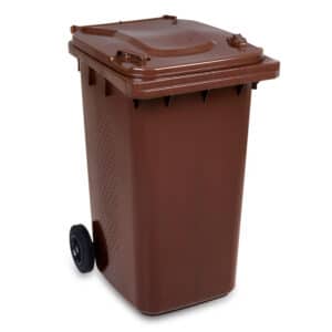 PATTUMIERA BIDONE RACCOLTA DIFFERENZIATA 120LT NORME EN840 HACCP MARRONE BIO