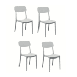 KIT 4 SEDIE POLIPROPILENE CUCINA BAR RISTORANTE SEDIA INTERNO ESTERNO BIANCO CLP