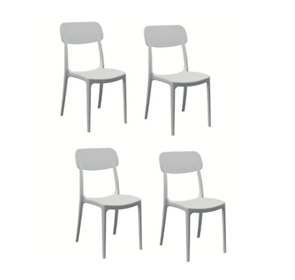 KIT 4 SEDIE POLIPROPILENE CUCINA BAR RISTORANTE SEDIA INTERNO ESTERNO BIANCO CLP