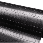 Tappeto gomma antiscivolo tavolo copripavimento bullonato passatoia bolle furgoni pvc cm 100h nero 2 mt