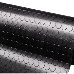 Tappeto gomma antiscivolo tavolo copripavimento bullonato passatoia bolle furgoni pvc cm 100h nero 1 mt