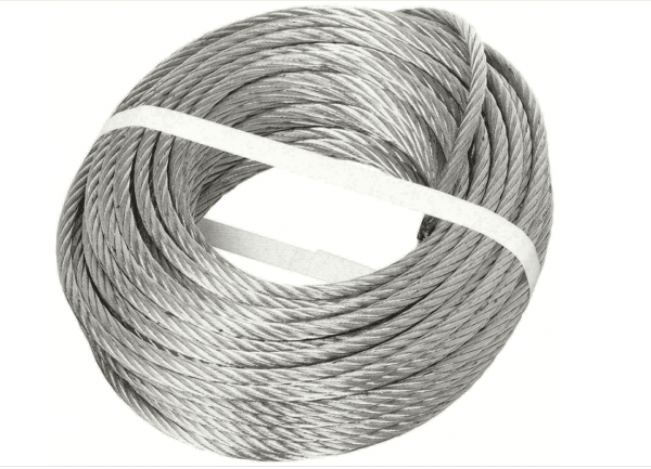 FUNE COMMERCIALE CAVO CORDA ACCIAIO ZINCATO 72 FILI 10 MT 4MM 1450KG PARANCO 066