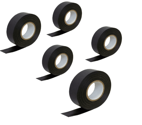 5 ROTOLI ROTOLO NASTRO ISOLANTE CABLAGGIO CAVI ELETTRICI 0.18x19 MM NERO 19mt 98