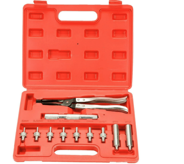 KIT PINZA PINZE RIMOZIONE TENUTA VALVOLE VALVOLA LUNGA PARAOLIO GOMMINO 11PZ 129