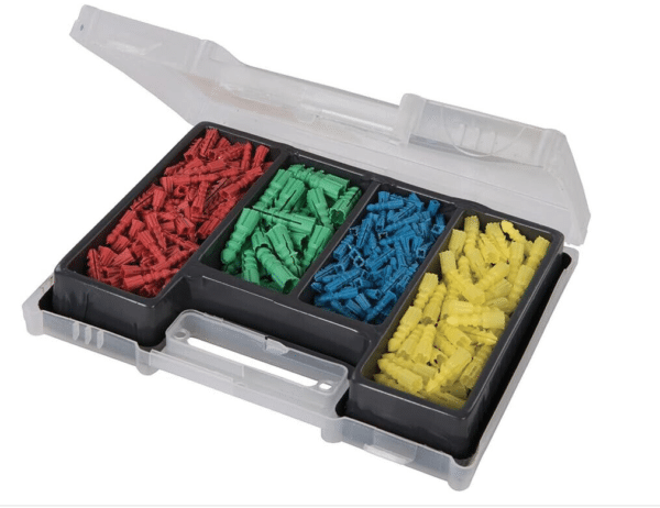 KIT 300pz VALIGETTA PUNTE FERRO MURO LEGNO TASSELLI VITI INSERTI ASSORTITI 446sl
