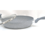 PADELLA TEGAME WOK COPERCHIO IN VETRO ANTIADERENTE ANTIGRAFFIO MINERALE 30 CM