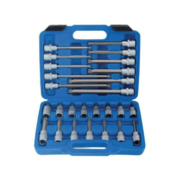 CHIAVI BUSSOLA 26 PZ INSERTI MILLERIGHE XZN 1/2" LUNGHE MECCANICO M5 M16 612sa