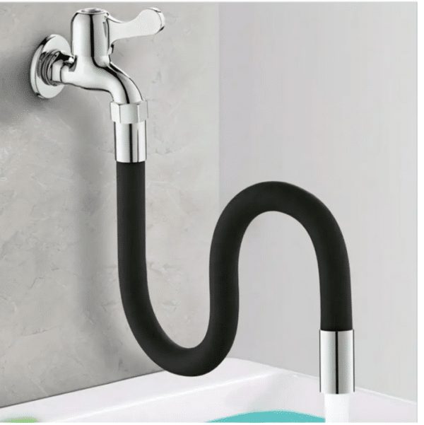 TUBO PROLUNGA RUBINETTO RUBINETTI LAVABO LAVELLO FLESSIBILE 20 CM NERO 197ba