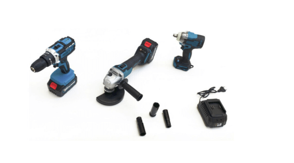 KIT AVVITATORE IMPULSI TRAPANO FLEX SMERIGLIATRICE BATTERIA 21V VALIGIA 384xi