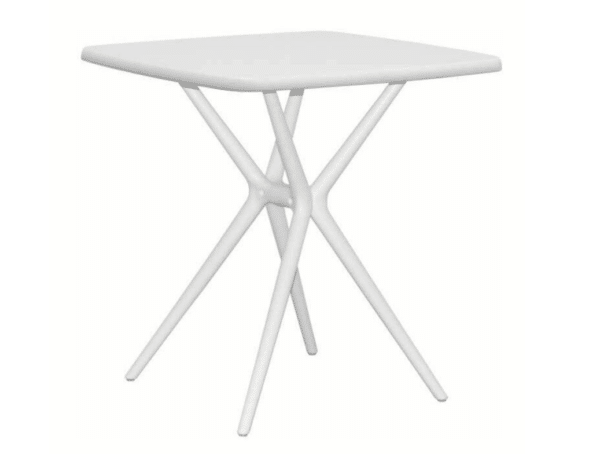 TAVOLO QUADRATO DA INTERNO ESTERNO GIARDINO POLIPROPILENE 70x70x74h BIANCO 641v