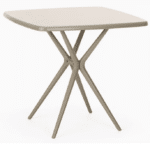 TAVOLO QUADRATO DA INTERNO ESTERNO GIARDINO POLIPROPILENE 70x70x74h TORTORA 658v