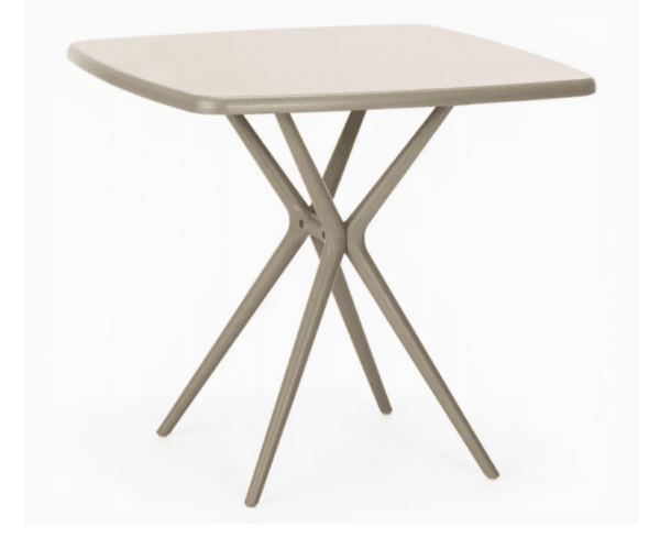 TAVOLO QUADRATO DA INTERNO ESTERNO GIARDINO POLIPROPILENE 70x70x74h TORTORA 658v