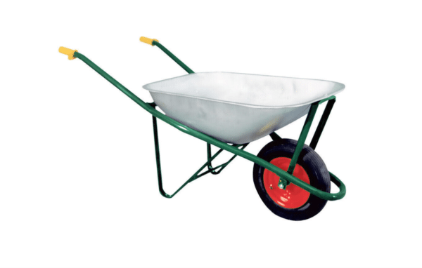 CARRIOLA DA GIARDINO SMONTATA EDILIZIA VASCA 75LT ZINCATA RUOTA PNEUMATICA 586sx
