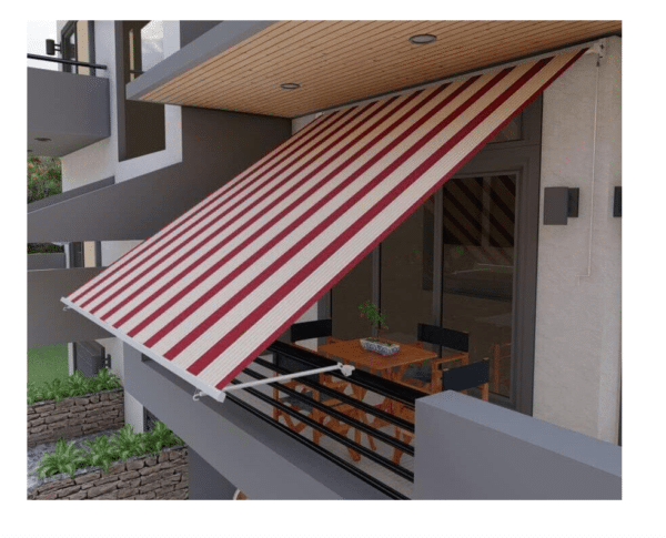TENDA DA SOLE A CADUTA BALCONE SENZA CASSONE 3x2,5 MT BEIGE/BORDEAUX BRACCI 4900