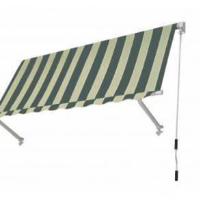 TENDA DA SOLE A CADUTA BALCONE SENZA CASSONE 2,5x2,5 MT VERDE/BIANCO RIGATA 3931
