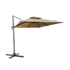OMBRELLONE A BRACCIO PARASOLE GIARDINO 3x3 mt DECENTRATO GAZEBO BEIGE SCURO 710