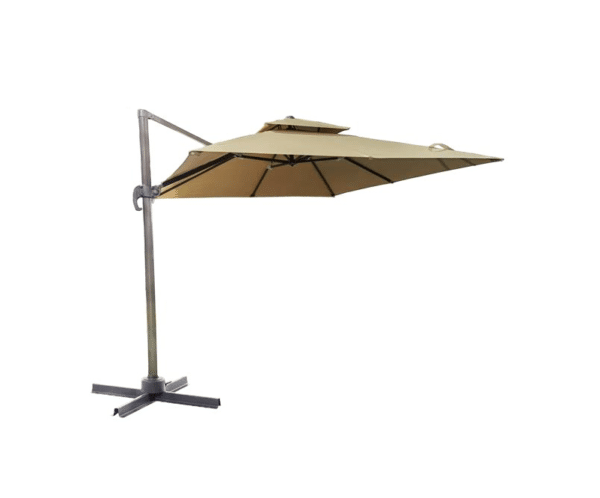 OMBRELLONE A BRACCIO PARASOLE GIARDINO 3x3 mt DECENTRATO GAZEBO BEIGE SCURO 710