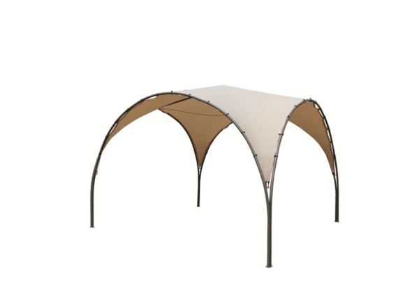 GAZEBO AD ARCO 3,8x3,8 MT TENDONE IGLOO METALLO GIARDINO ESTERNO ECRU 409ds