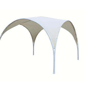 GAZEBO AD ARCO 3,8x3,8 MT TENDONE IGLOO METALLO GIARDINO ESTERNO CREMA 393ds