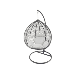 POLTRONA PENSILE DONDOLO SOSPESA GIARDINO BALCONE SEDIA GRIGIO CON CUSCINO 890