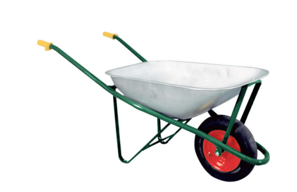 CARRIOLA DA GIARDINO SMONTATA EDILIZIA VASCA 75LT ZINCATA RUOTA PNEUMATICA 586sx