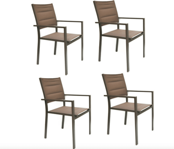 KIT 4 SEDIA SEDIE IMPILABILE BAR RISTORANTE INTERNO ESTERNO GIARDINO MARRONE 749