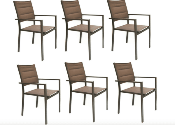 KIT 6 SEDIA SEDIE IMPILABILE BAR RISTORANTE INTERNO ESTERNO GIARDINO MARRONE 749