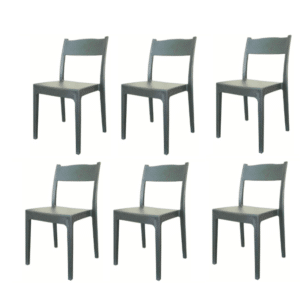 KIT 6 SEDIE POLIPROPILENE BAR RISTORANTE SEDIA INTERNO ESTERNO GIARDINO ANTRACITE